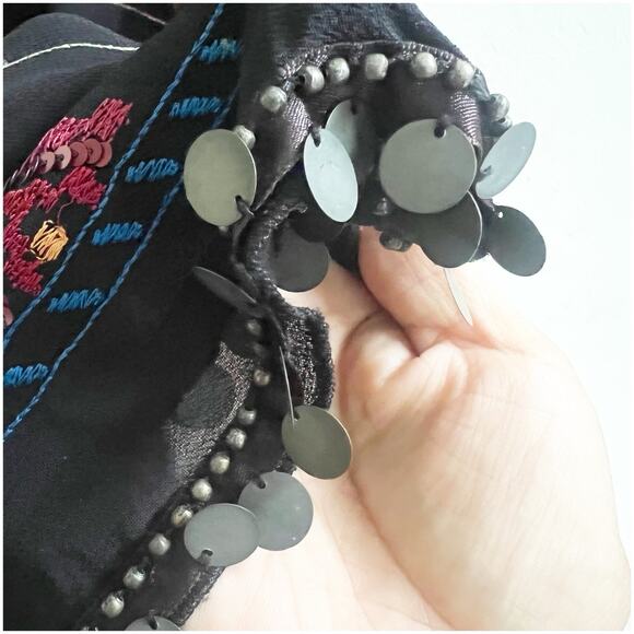 Chico's Black and Multicolor Embroidered Midi Skirt - Picture 10 of 16